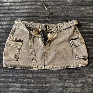 Fashion Nova Gray Mini Skirt